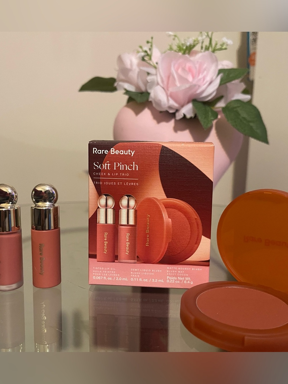 Rare Beauty Soft Pinch Cheek & Lip Trio - Peach Coral Pink